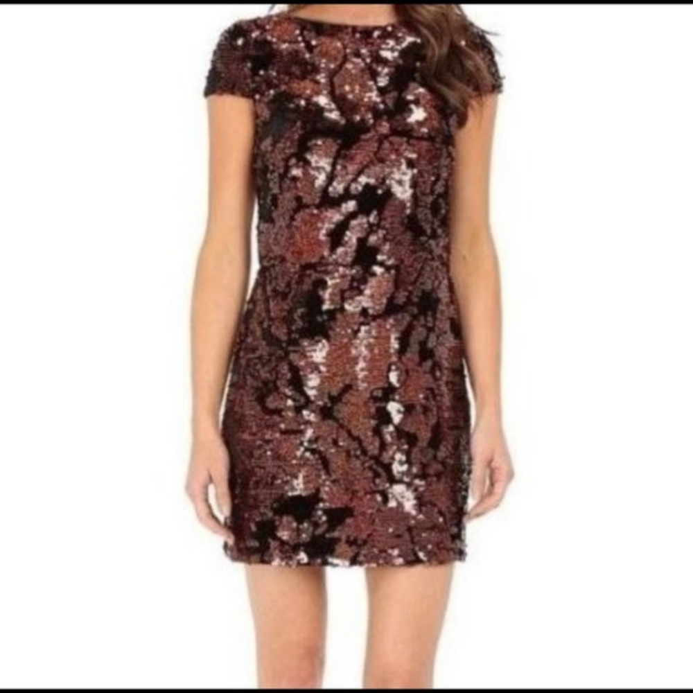 Sequined brown mini dress XS